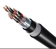 Corte de cable de instrumentación multipar con pantalla