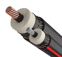 Corte de cable de medio voltaje con aislamiento XLPE